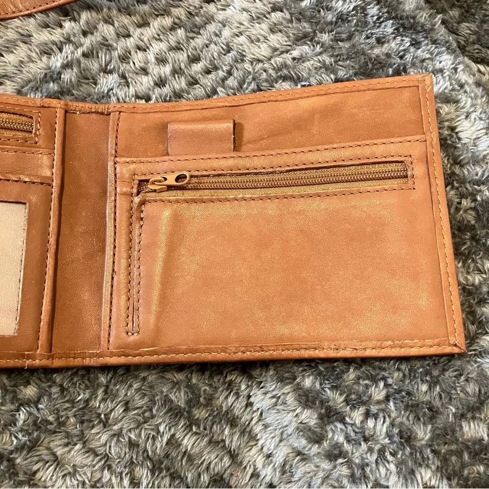 Vintage Macro Bag‎ Brown Cowhide Leather Crossbody Wallet With Adjustable Strap